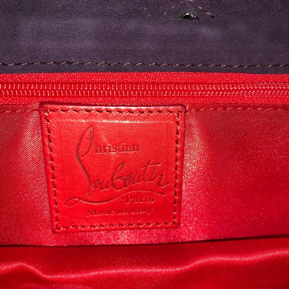 CHRISTIAN LOUBOUTIN purple suede laser cut CLUTCH - Picture 2 of 12